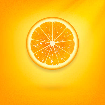 fresh orange on bright orange backgroundのイラスト素材