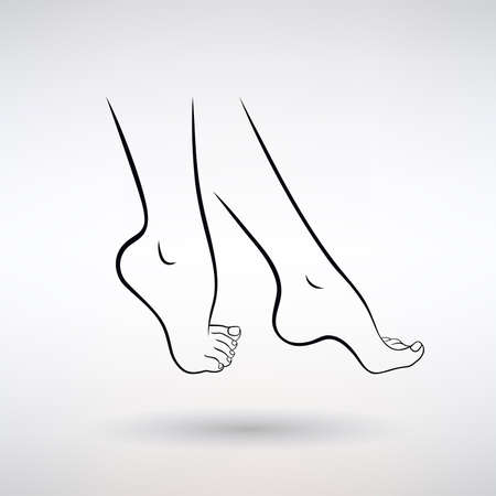 female feet on a light backgroundのイラスト素材
