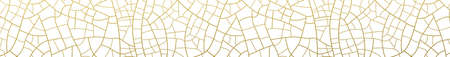 horizontal banner with golden craquelures on white backgroundのイラスト素材