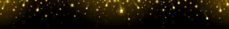 horizontal banner with salute of gold stars on a black backgroundのイラスト素材