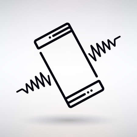mobile phone icon symbolizing a phone call on a light backgroundのイラスト素材