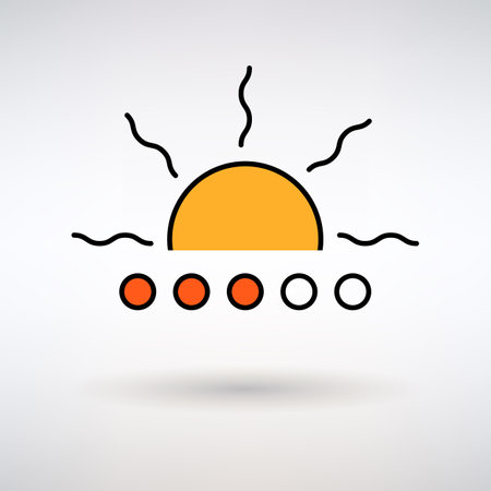 icon sun symbol of heat and drought on a light backgroundのイラスト素材