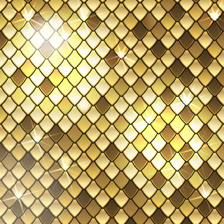 background of golden shiny snakeskin scalesのイラスト素材