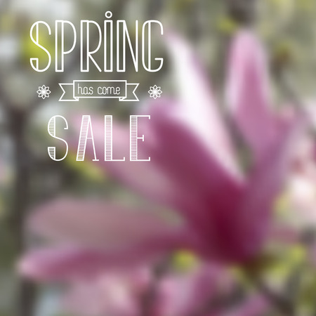 Advertisement about spring sale on defocused backgroundのイラスト素材