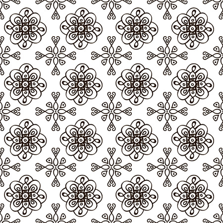 Handdrawn doodle floral seamless pattern. Vector illustrationのイラスト素材
