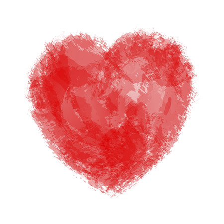 Heart of paint stains, brush strokes, splashes and blots. Imitation of watercolor.Template for Valentine Day, wedding, engagement posters or cards.Vector background.のイラスト素材