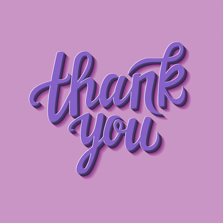 Hand lettering calligraphic typography poster.'Thank you' card.For greeting cards, postcards, posters and other decorations.Vector illustrationのイラスト素材