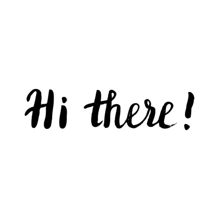 Hi there. Original ink brush lettering.Vector illustrationのイラスト素材