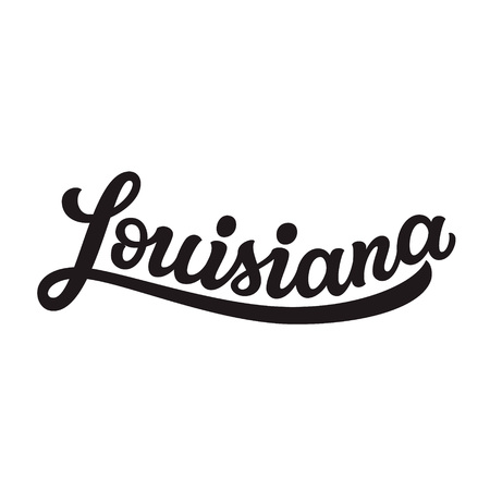 Louisiana. Hand drawn US state name isolated on white background. Modern calligraphy for posters, cards, t shirts, souvenirs, stickers. Vector lettering typographyのイラスト素材