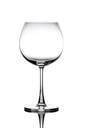 Empty Wine Glass isolated on white backgroundの写真素材
