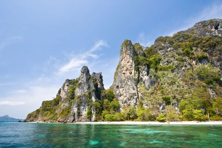 Snokling Point at Phi-Phi Island Phuket Andaman Thailandの写真素材