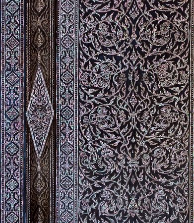 Beautiful Decorate door at Wat Phra Keao, Grand Palace Thailandの写真素材