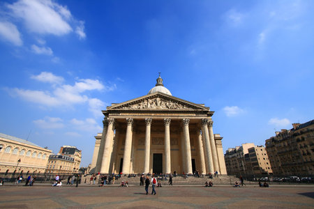 Pantheon with perfect sky in summer time at Paris Franceの写真素材