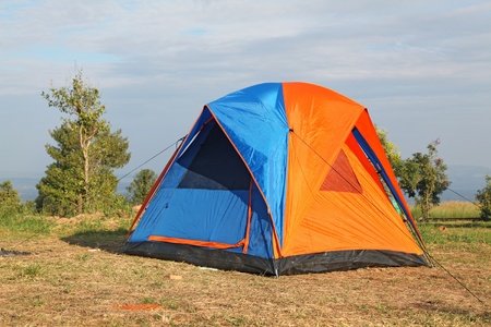 colorful campsite tentの写真素材