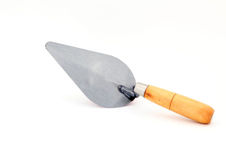 perspective of isolated of lute trowel for constructionの写真素材