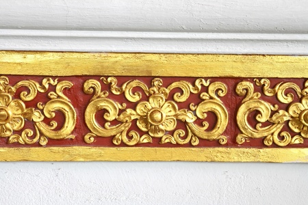 Thai Traditional Ornament painting on Temple wallのeditorial素材