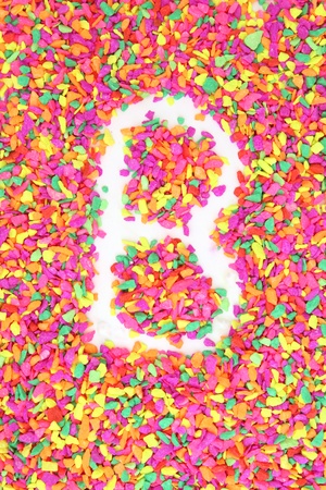 The letter B alphabet and font made of colorful rock stoneの写真素材