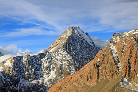 aerial view of Aoraki mount cook mountain alpine alps range in New Zealandの写真素材