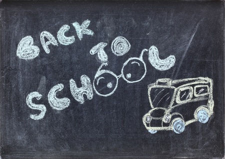 drawing of back to school on blackboardの写真素材