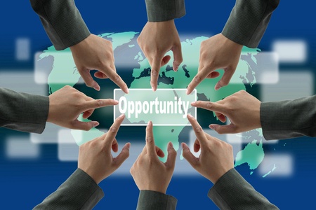 A diverse business teamwork do World Opportunity technologyの写真素材