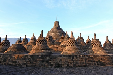 Architecture Borobudur Temple Stupa Ruin in Yogyakarta Java Indonesia.の写真素材