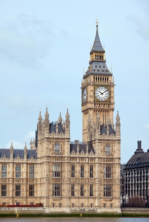 Panorama of Big Ben and House of Parliament at River Thame London England UKの写真素材