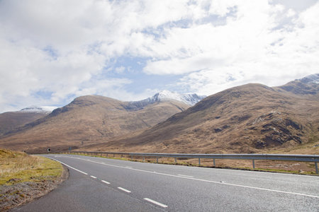 Countryside Road in Highlands Scotland UK