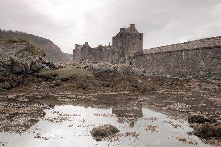 Reflection of Eilean Donan Castle, Highland Scotland.のeditorial素材