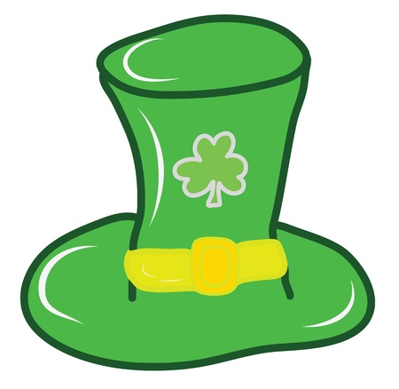 Clover leaf and hat icon for St. Patrick day and Irich national dayのイラスト素材