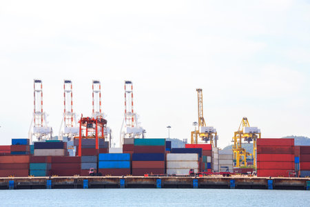 Big Industrial Port using as freight transport and global business