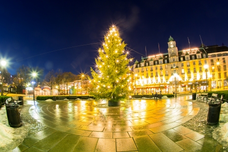 Christmas tree light in oslo city Norwayのeditorial素材