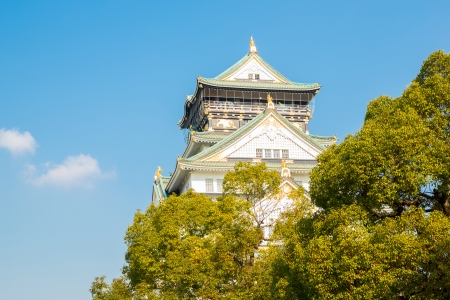 Osaka castle autumn in Kansai Japanのeditorial素材