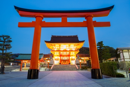 Fushimi Inari Shrine at dusk Kyoto Japanのeditorial素材