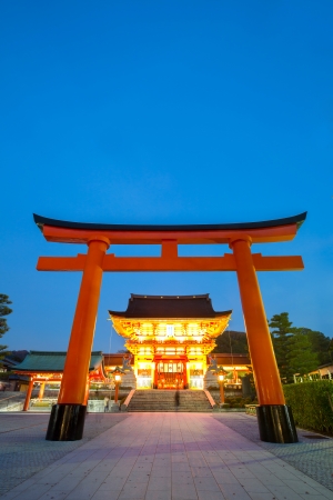Fushimi Inari Shrine at dusk Kyoto Japanのeditorial素材