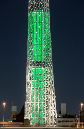 Architecture of Tokyo skytree illumination at dusk Japanのeditorial素材