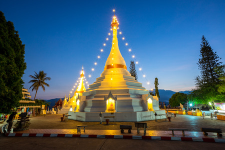 Wat Phra That Doi Kong Mu temple, Mae Hong Son, Thailand.のeditorial素材