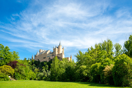 The Alcazar of Segovia is a stone fortification, located in the old city of Segovia, Spain.のeditorial素材