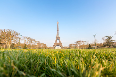 Eiffel Tower garden Spring, Paris Franceの写真素材