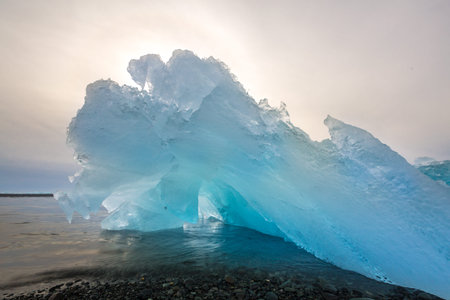 Iceberg beach at Jokulsarlon Iceland sunrise