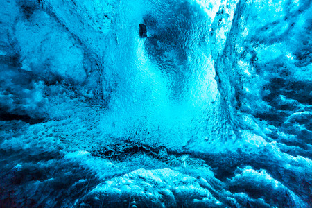 Ice Cave at Vatnajokull Glacier Jokulsarlon Icelandの写真素材