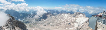 Panorama view of Alpine Alps mountain at Zugspitze top of Germanyの写真素材