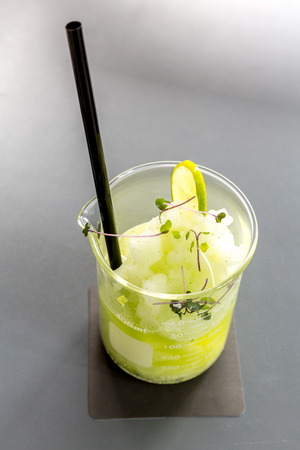 glass of Ice Lemon Citrus Frappeの写真素材