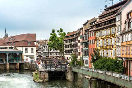 Quaint timbered houses of Petite France, Strasbourg, Franceのeditorial素材