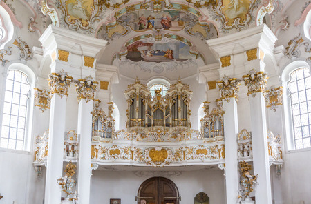 Interior of Pilgrimage Church of Wies near  Fussen Bavaria, Germanyの写真素材