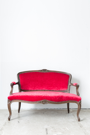 Red sofa Contemporary style in vintage roomの写真素材