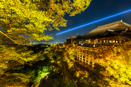 Kyoto Kiyomizu-dera Temple Japan at nightのeditorial素材