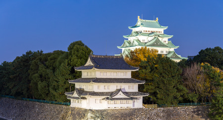 Nagoya Castle, Japan at sunsetのeditorial素材