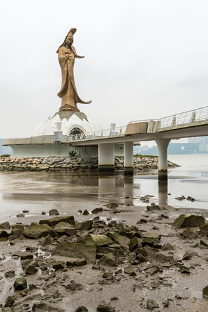 Statue of Golden Mother God Kuan Im macau Chinaの写真素材