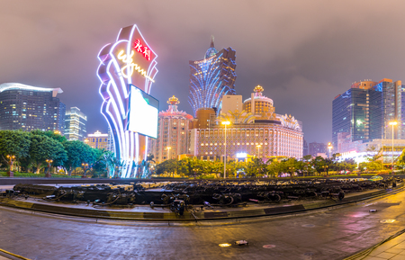 Macau, China - November 9, 2016: Buildings of Macau Casino on November 9, 2016, Gambling tourism is Macau's biggest source of revenue, making up about fifty percent of the economy.のeditorial素材