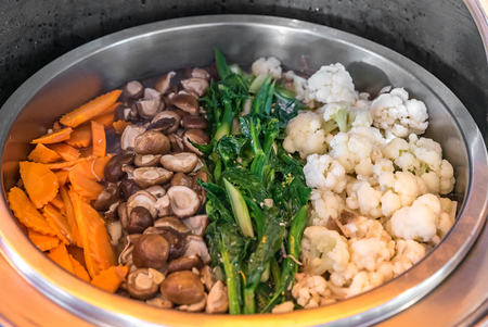 Four type Chinese style vegetableの写真素材